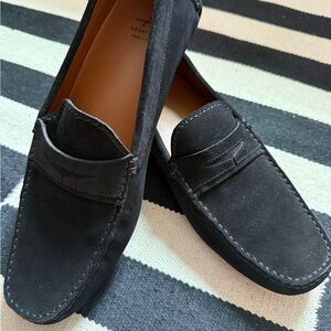 Aquatalia Men's Black Suede Driving Loafers